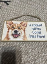 A Spoiled Rotten Corgi lives here Cute Dog Sign NICE GIFT 5"x10" Plaque