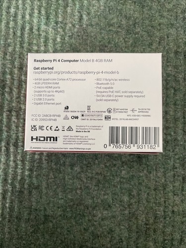Raspberry Pi 4 Model B 4GB RAM Computer - New / Sealed - Afbeelding 2 van 2