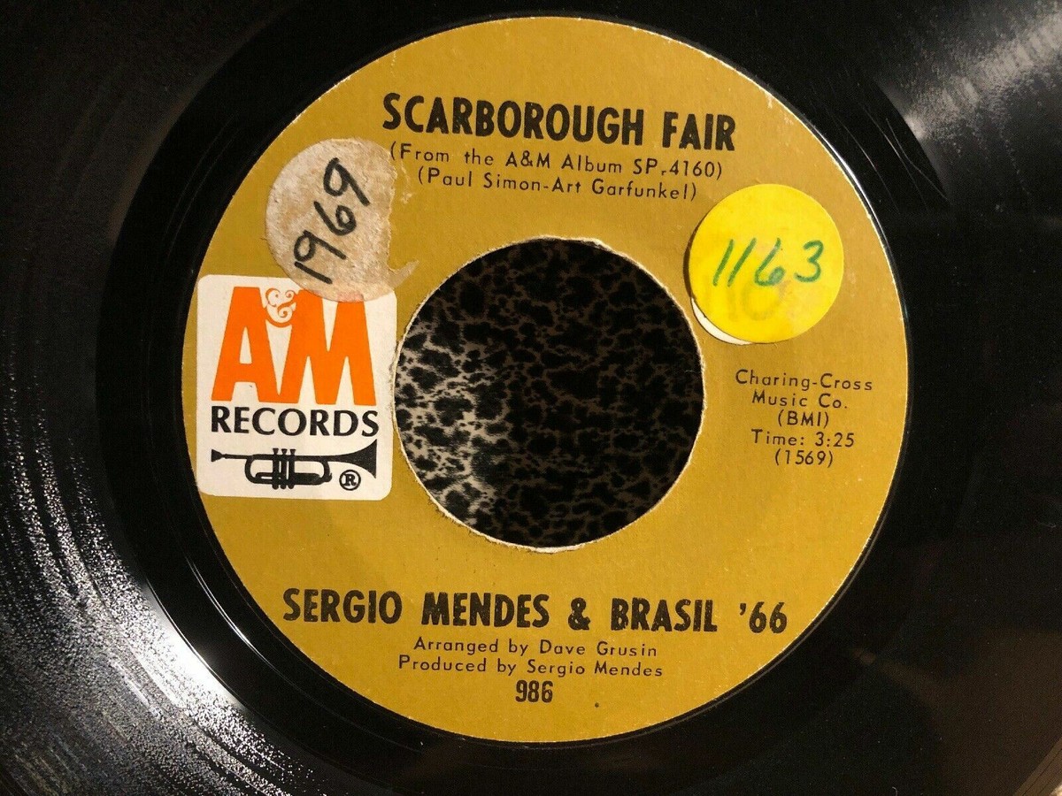 SERGIO MENDES & Brasil 45RPM 7” Single A & M Records “Scarborough