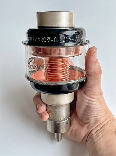 KP1-12A- 4kV- 10-1200pF USSR Variable Vacuum Capacitor Russian Military - Zdjęcie 8 z 8