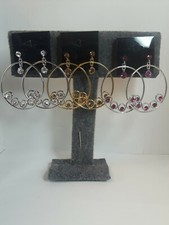 Lot 3 Sets of earrings color pink, yellow y transparent,Good Deal