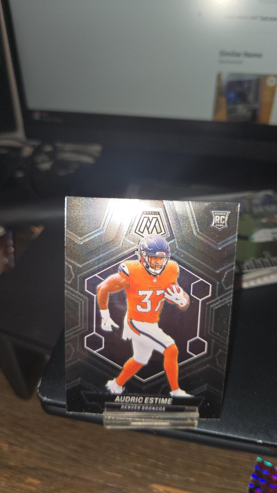 2024 Panini Mosaic Football Audric Estime Base Rookie RC #392 Denver Broncos