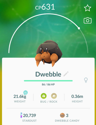 Pokemon Go DWEBBLE Trade | Level 35 | *Lucky Chance* SEE ...