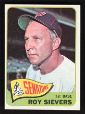 Roy Sievers 1965 Topps #574 Washington Senators Baseball Card VG-VGEX