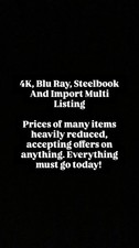 4K, Blu Ray, Steelbook And Import For Sale Multi Listing, See Post.