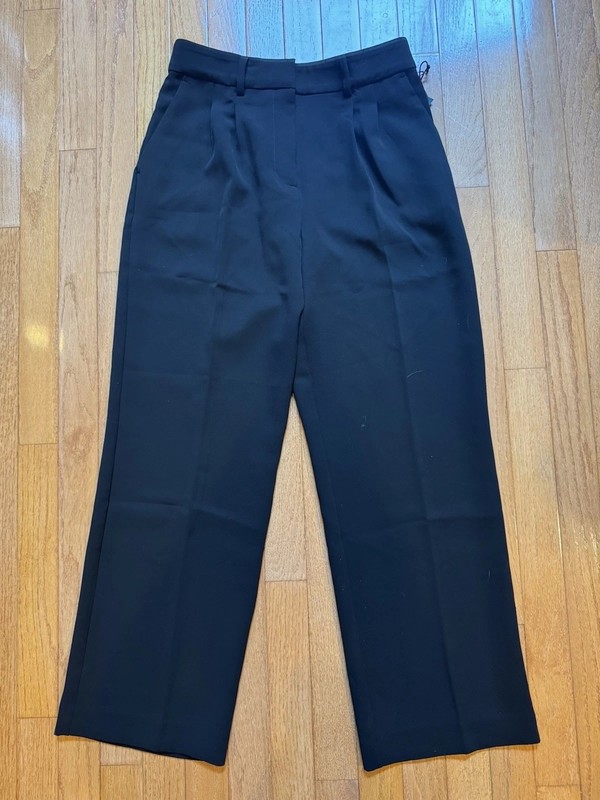 New Ann Taylor LOFT Versa Crepe Drape Pleated Relaxed Straight Pants 2P Black