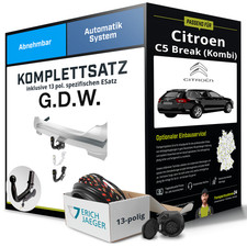 Für CITROEN C5 Break III Typ TD Anhängerkupplung abnehmbar +eSatz 13pol 02.08-