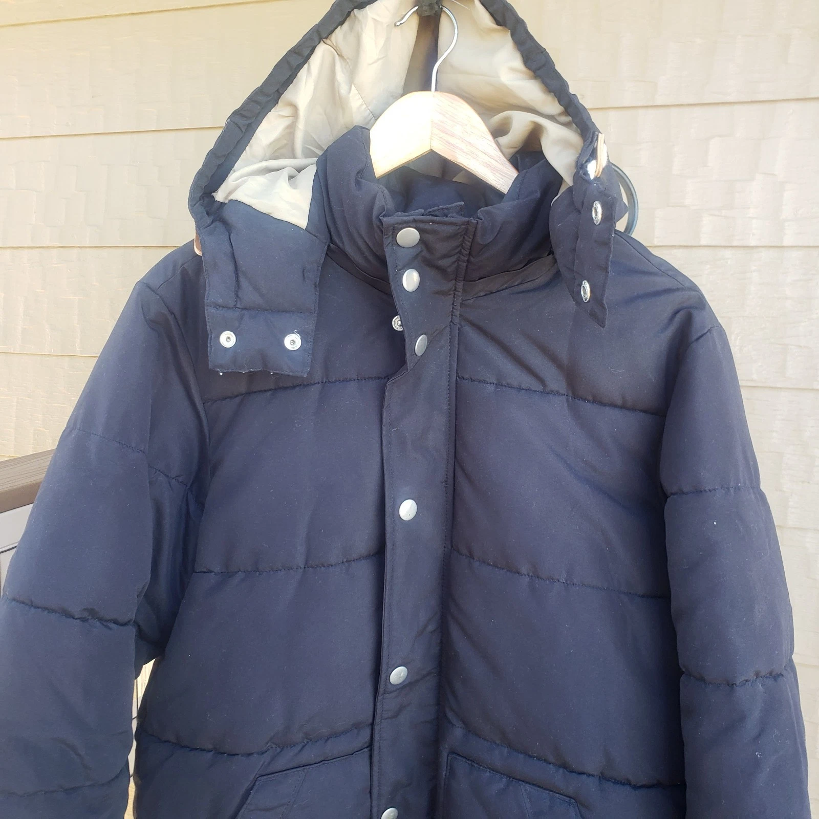 Old Navy Men’s Puffer Jacket Black Size Small/P/P Full Zip & Snap, Front Pockets