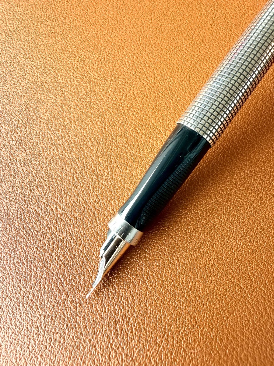 Vintage PARKER 75 Sterling Silver Fountain Pen Fine Nib USA Cisele
