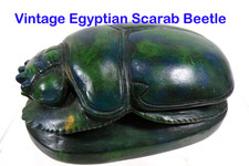 Egyptian Scarab Dung Beetle Vintage 2000 Gree...