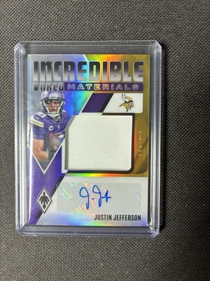 2024 Panini Phoenix Incredible Inked Materials Justin Jefferson Auto /10 Patch