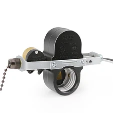 Zing Ear ZE-310D Light Socket Pull Chain Switch, 660W Daul E27 Lamp Holder wi...