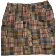 Vintage Ralph Lauren Sport Size 6 Short Skirt Pink Navy Madras Plaid Cotton