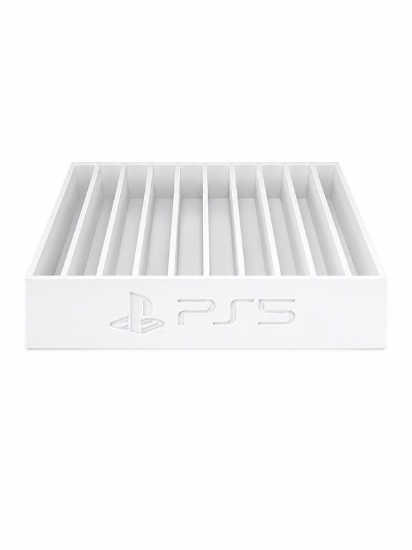 White PlayStation Holder Holds 10 Games Sony Game Storage Display PS2 