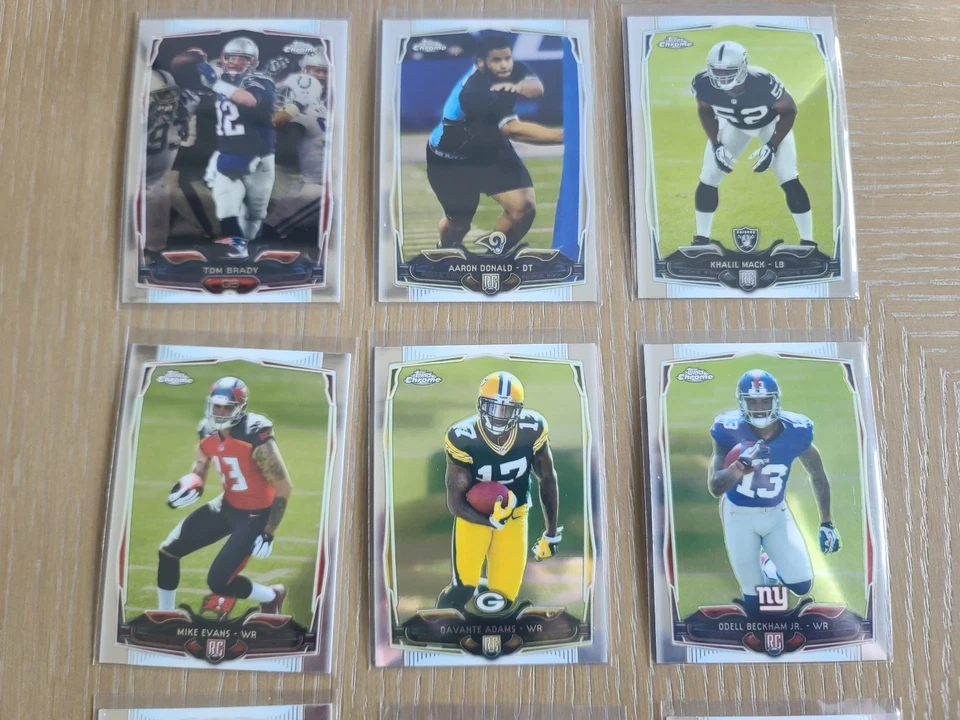 Juego completo de fútbol americano Topps 2014 cromado 1-220 Adams Donald Beckham Evans novato Foto 3 de 4