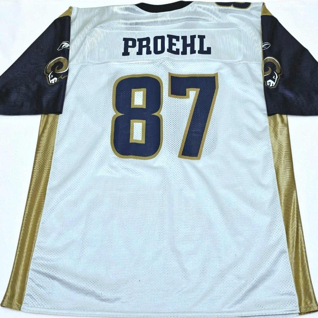 VINTAGE Reebok Ricky Proehl #87 St. Louis Rams NFL White Jersey