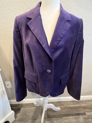 Vintage Apostrophe Y2K Women s 14P Preppy Blazer/ Jacket Velvet Eggplant Purple