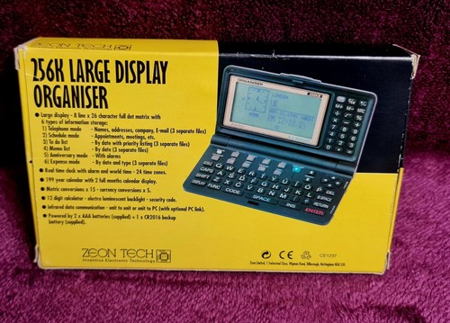 ✔️ Vintage Working Zeon Tech 256K Large Display Digital Organiser - Boxed - Picture 4 of 14