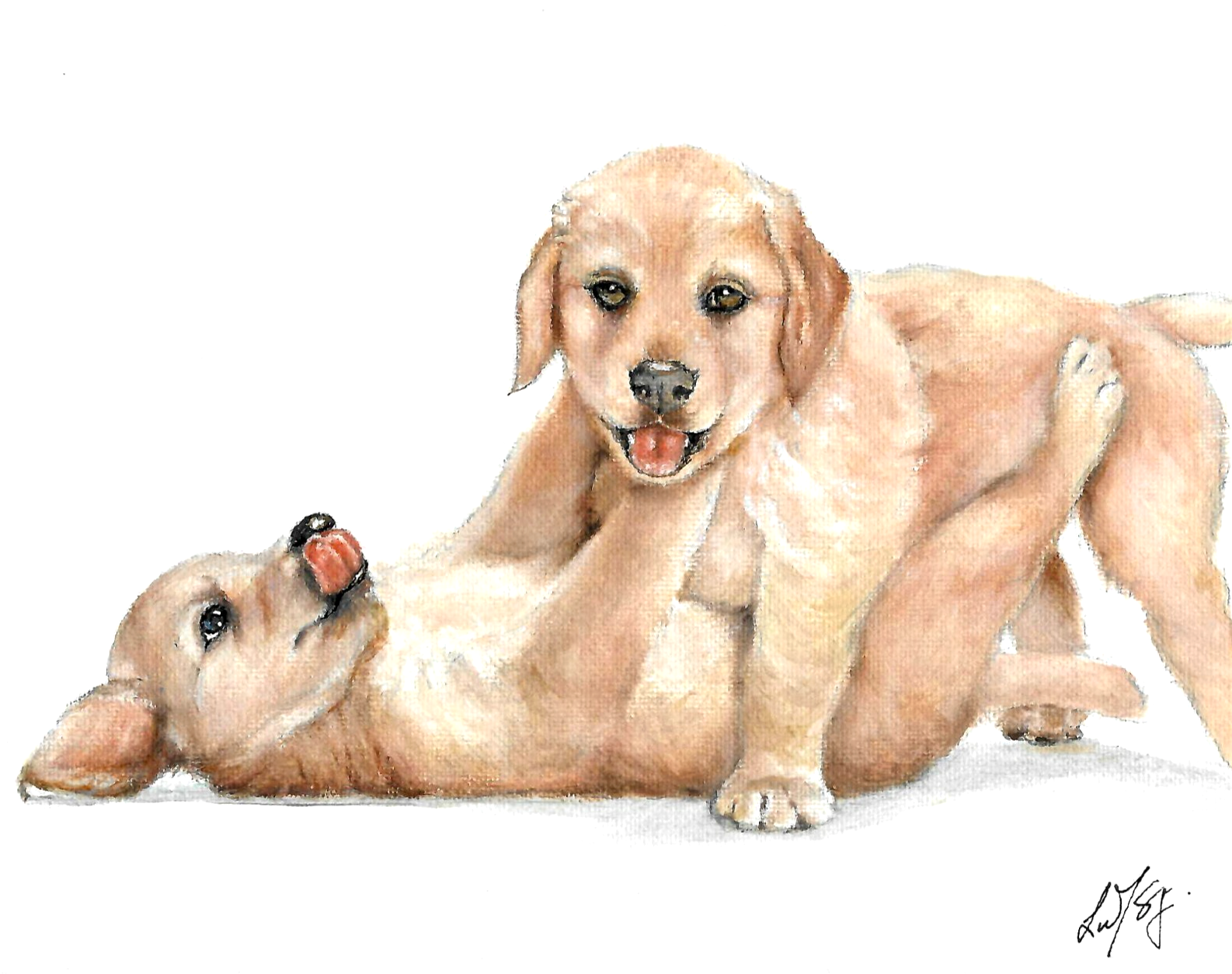 ✤ ORIGINAL Oil Dog Portrait Painting GOLDEN RETRIEVER Artist Signed Artwork Art