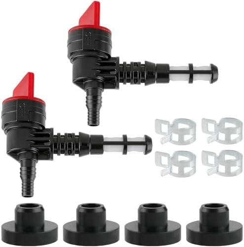 2 Pack 90 Degree Fuel Gas Shut Off Valve with Clamp for Engine Generator
