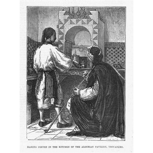 PARIS Exhibition Kitchen of the Algerian Pavilion Champ de Mars - Old Print 1878