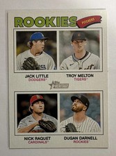 2026 Topps Heritage - Quad Rookies Troy Melton, Jack Little, Nick Raquet #387...
