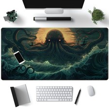 Octopus Anime Desk Pad Ocean Large Mouse Pad Gaming, Extended Kanagawa Desk M...