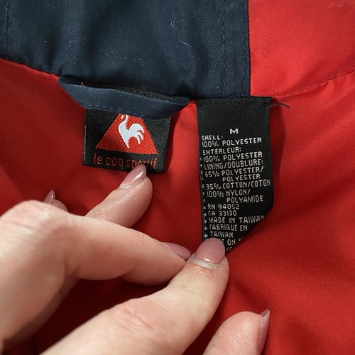 Vintage Le Coq Sportif Full Zip Red White Blue Lightweight Jacket Medium M - Picture 2 of 3