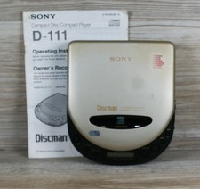 Sony D-111 Walkman Vintage Portable CD Player Mega Bass Line Out SPARES REPAIR