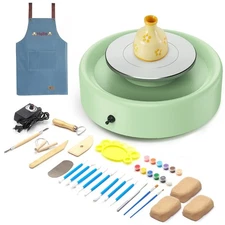 Alldeer Mini Pottery Wheel Machine - 6" Upgraded Clay Wheel for Beginners & K...