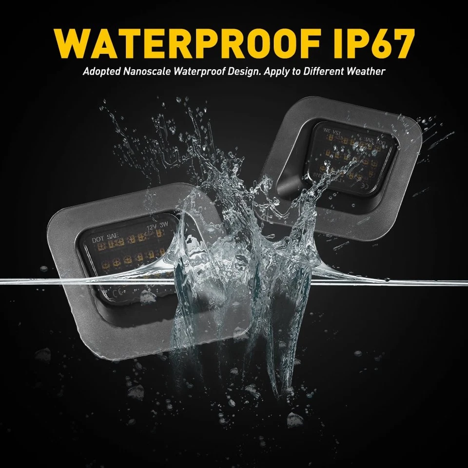 Smoked LED License Plate Bumper For Rear Lights Dodge 03-18 Ram 1500 2500 1/2Set - Imagem 3 de 4