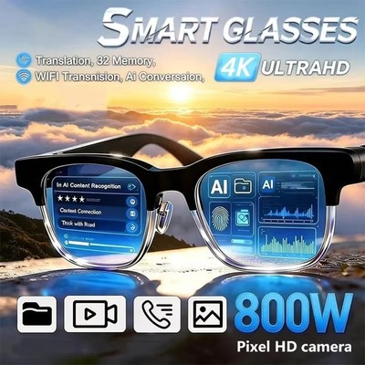 Lenovo 8K HD KI Smart Brille mit KI Übersetzung Freisprechfunktion KI Chat