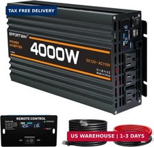 4000W Power Inverter, 12V DC to 110V/120V Modified Sine Wave Inverter with 3 AC