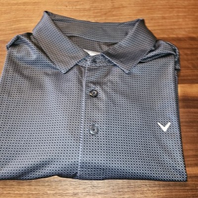 Callaway Shirt Mens XL Opti-Dri Grey Hairline Stripe Golf Polo Stretch Rugby