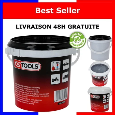 KS Tools 100.4030 Seau de graisse à pneus noire - 1 kg - Photo 1/4