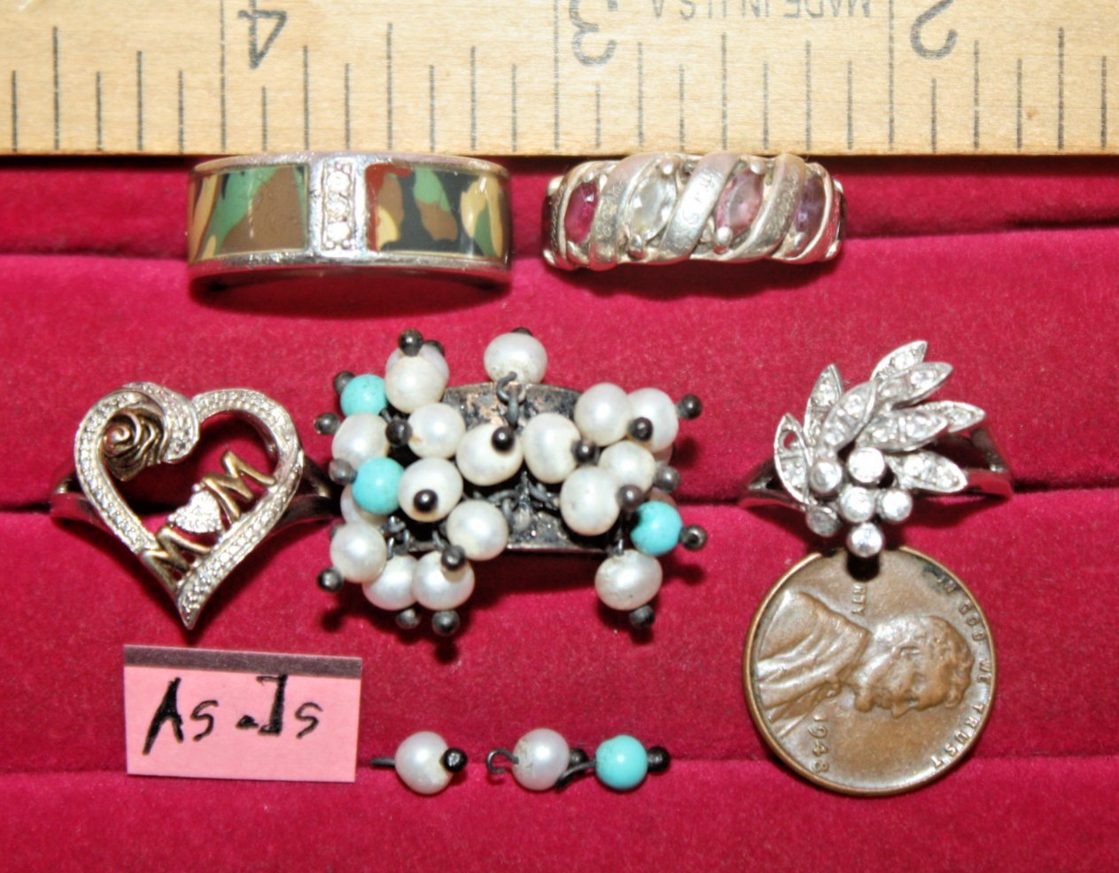 Vintage 925 Sterling Silver Jewelry Lot - 5 Rings 31+ Grams LUC