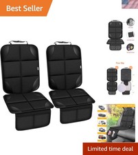 Universal Fit Non-Slip Car Seat Protector with Thick Padding - Black 2pcs