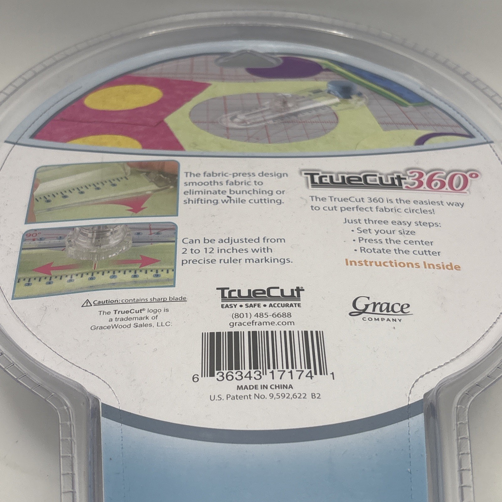 NEW SEALED TrueCut 360° Circular Fabric Cutter from The Grace  Company  QUILTING