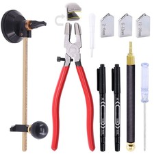 9 Pcs Glass Cutting Tool Set Kit Includes Adjustable Circular Glass Cutt
