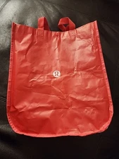 Lululemon Shopping Bag Medium Reusable Totes Red & White 16x14x6” Carry Bag