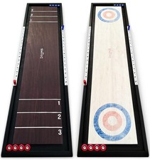 Swooc 2-in-1 Shuffleboard and Curling Table 4ft Solid Wood