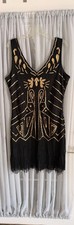 Women  s Babeyond Black And Gold Flapper Style Dress Size XL