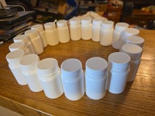 120 cc 4 oz White HDPE Plastic Packer Medicine Pill Bottles Caps-20 Lot New