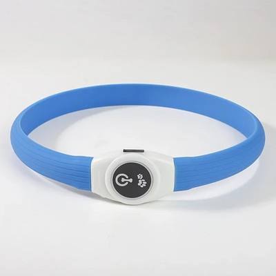 Leuchtendes Hundehalsband PVC Wasserdicht USB Nacht Sicherheit reflektierend