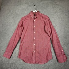 Banana Republic Non Iron Tailored Slim Fit Red Plaid Button Down Shirt Men S