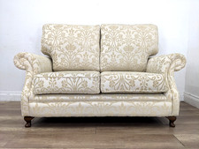 SOFA 3 Seater Champagne Gold Damask Fabric Removable Cushions FREE DELIVERY