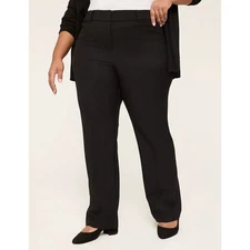 Lane Bryant Women's The Perfect Drape Black Straight Leg Mid Rise Pants Size 18