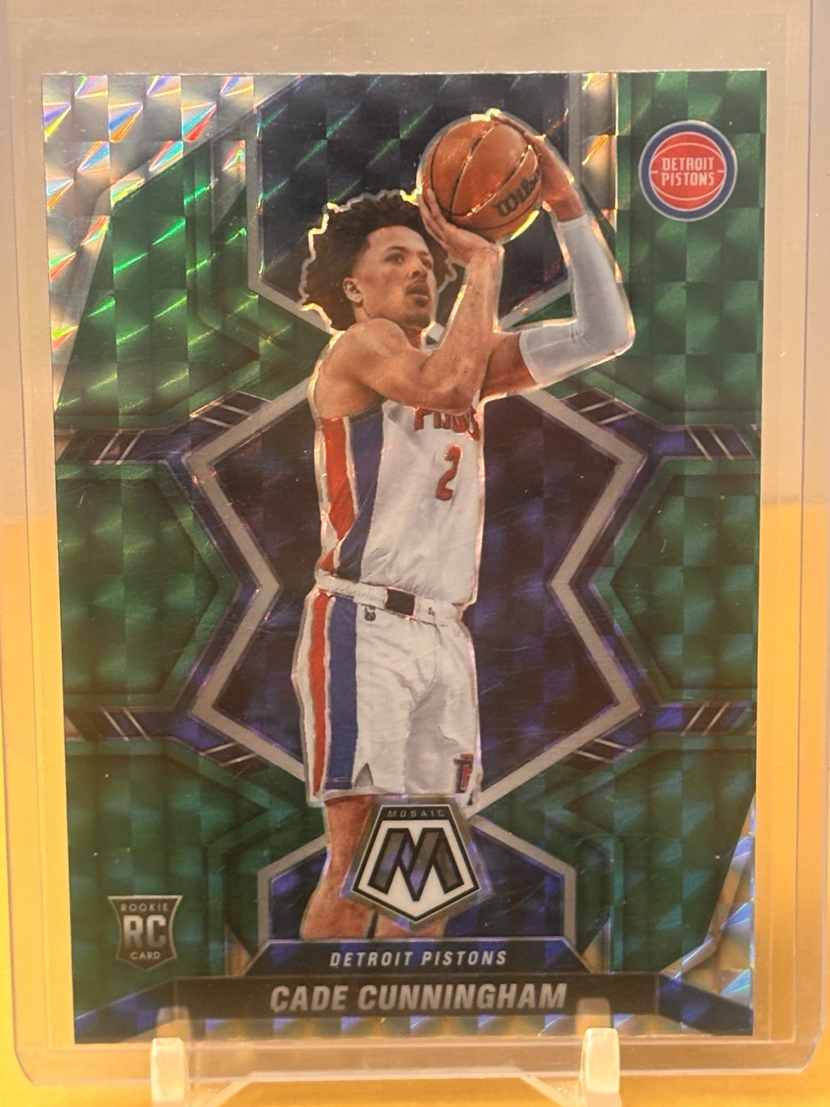 2021-22 Panini Mosaic - Rookies Cade Cunningham #203 Green Mosaic Prizm (RC)