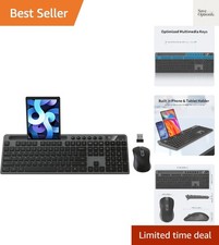 2.4G Wireless Ergonomic Keyboard and Silent Mouse Set   Perfect for Work  Play