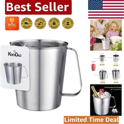 Versatile 48oz Measuring Pitcher in Silver Stainless Steel - Ideal for Beverages